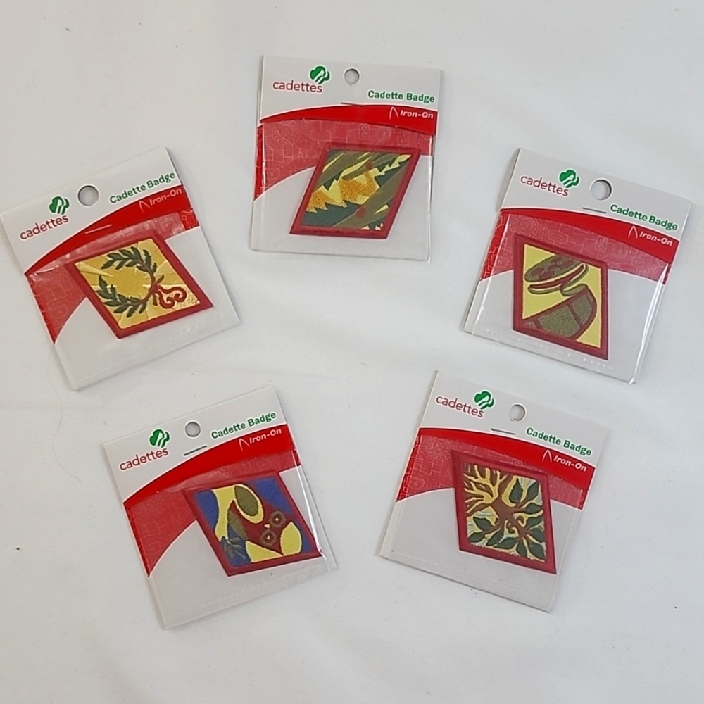 BNIP Girl Scouts Cadettes Iron-On Badges Patches